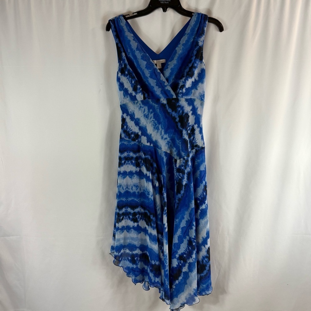 Cb established 1962 Blue Tie-Dye V-Neck Sleeveless Dress Y2K style Sz:10p